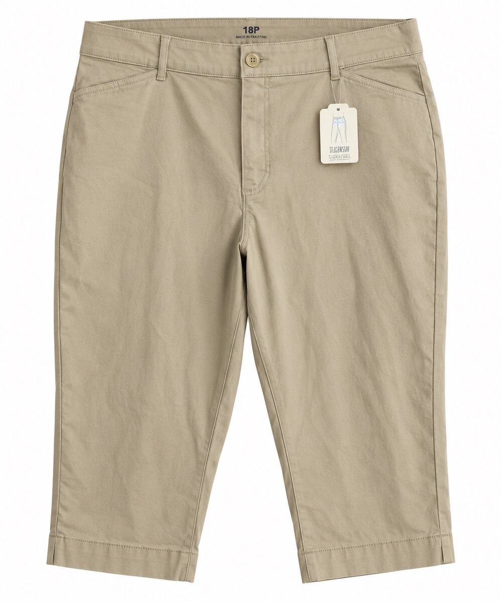 St. John’s Bay 18P Khaki Beige Stretch Capri Pants Petite